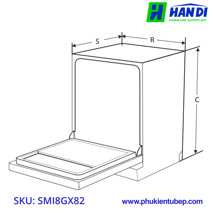 Máy rửa bát bán âm tủ GRANDX SMI8GX82