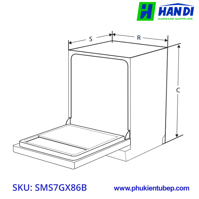 Máy rửa bát lắp độc lập GRANDX SMS7GX86B