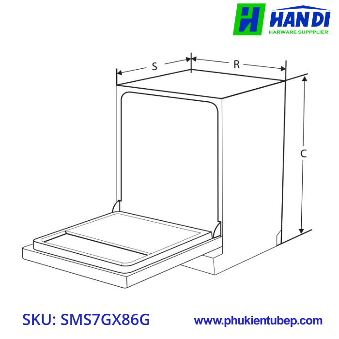 Máy rửa bát lắp độc lập GRANDX SMS7GX86G