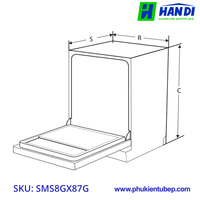 Máy rửa bát lắp độc lập GRANDX SMS8GX87G