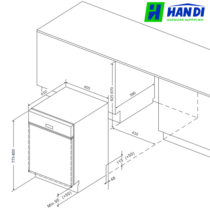 Máy rửa bát âm tủ GRANDX SMS8GX89B
