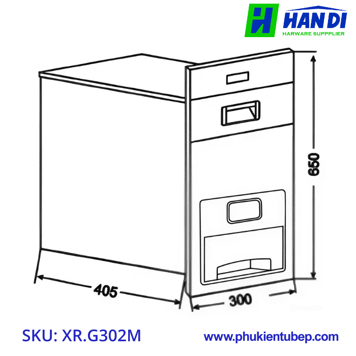 Thùng Gạo Mặt Kính Nút Nhấn GRANDX XR.G302M