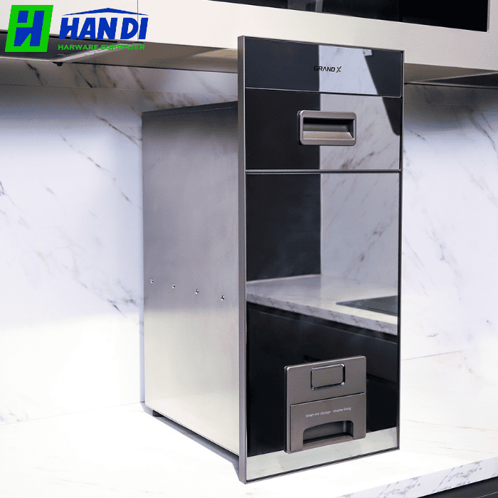 Thùng Gạo Mặt Kính Nút Nhấn GRANDX XR.G302M