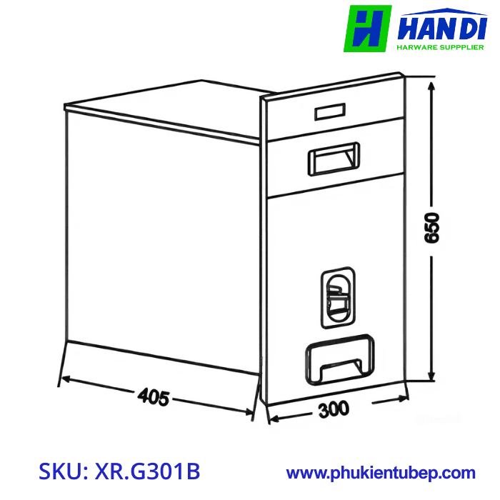 Thùng Gạo Mặt Kính Cường Lực GRANDX XR.G301B