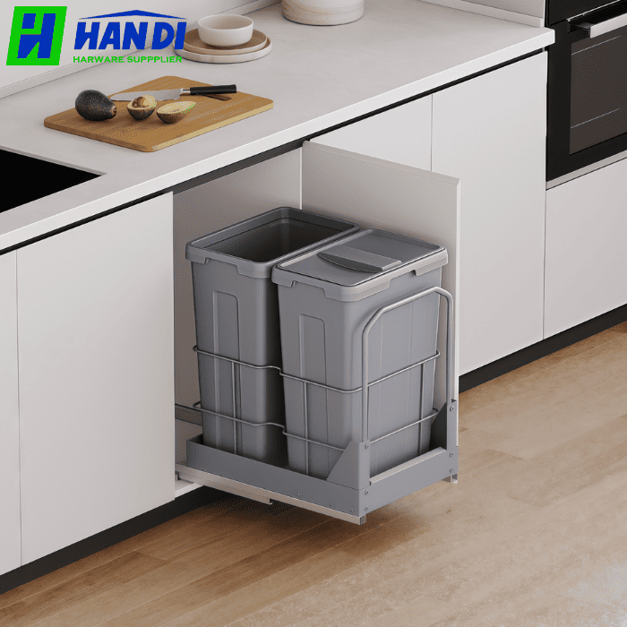 Thùng rác đôi âm tủ cánh kéo GRANDX XW.D40M