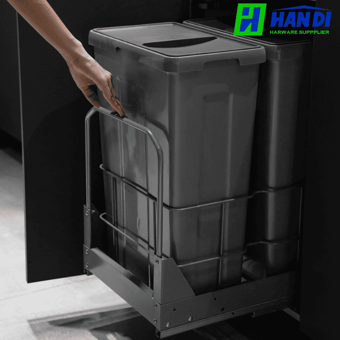 Thùng rác đôi âm tủ cánh kéo GRANDX XW.D40M
