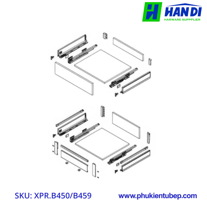 Tủ đồ khô ngăn kéo độc lập GRANDX XPR.B450, XPR.B459