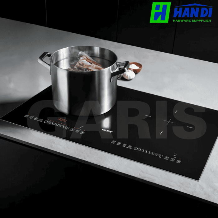 Bếp từ 2 vùng nấu, kính vát 4 cạnh GARIS G1216