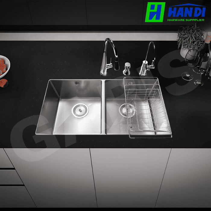Chậu rửa 2 hố cân âm bàn đá GARIS GS21.81D