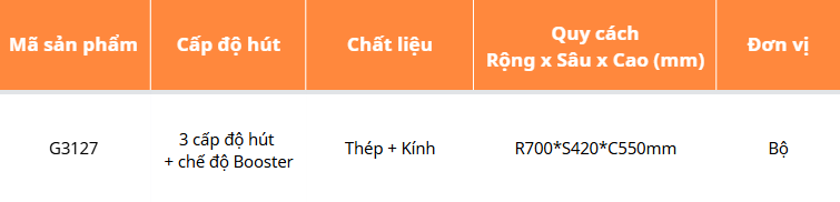 Hút mùi kính cong, điều khiển cảm ứng GARIS G3127