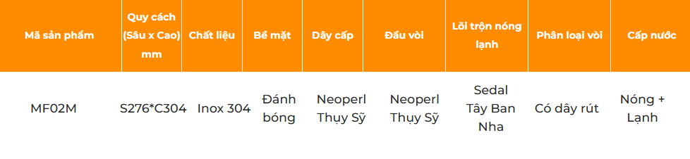 Vòi rửa cao cấp đánh bóng GARIS MF02M