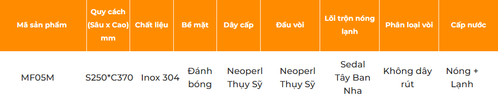 Vòi Rửa Cao Cấp Đánh Bóng GARIS MF05M