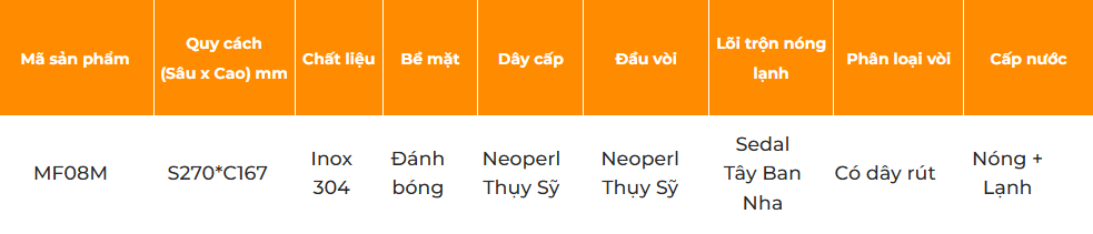 Vòi rửa cao cấp cổ thấp GARIS MF08M