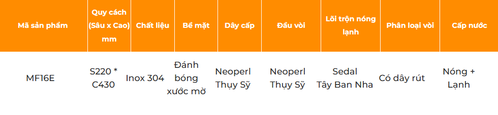 Vòi rửa cao cấp xước mờ GARIS MF16E