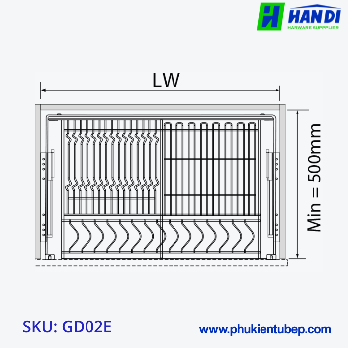 Giá bát đĩa đa năng nan dẹt GARIS GD02.60E, GD02.70E, GD02.75E, GD02.80E, GD02.90E