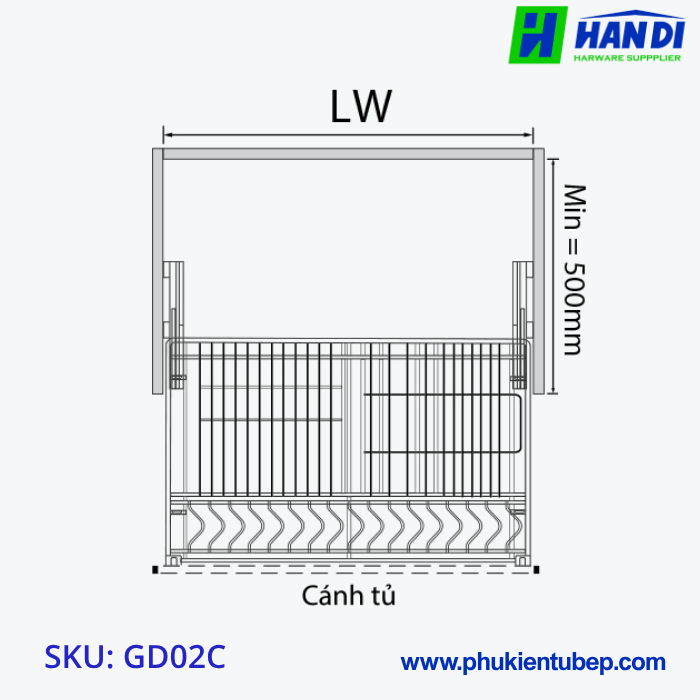 Giá bát đĩa nan dẹt GARIS GD02.60C/ 70C/ 80C/ 90C