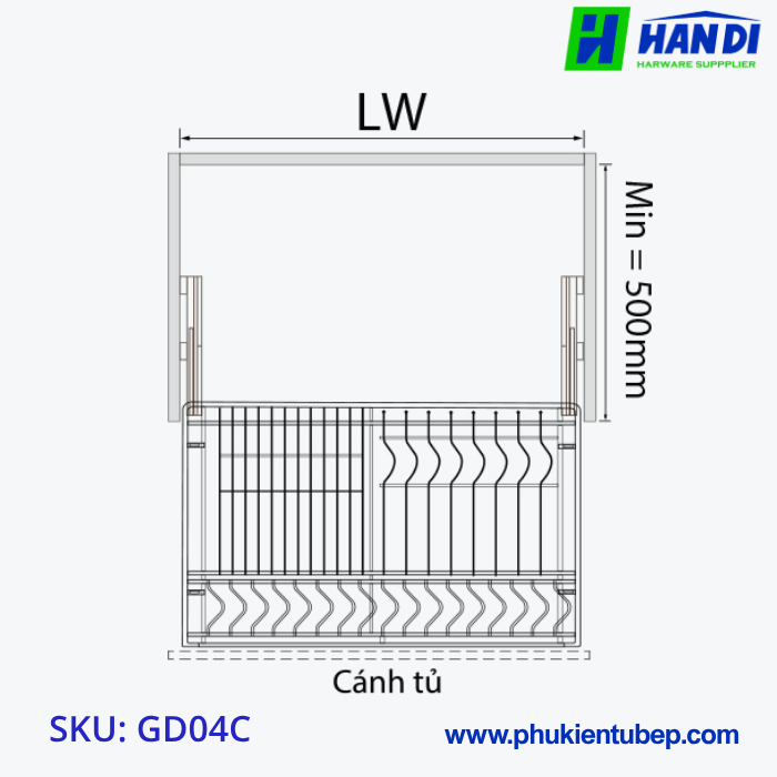 Giá bát đĩa nan dẹt GARIS GD04.60C/ 70C/ 80C/ 90C