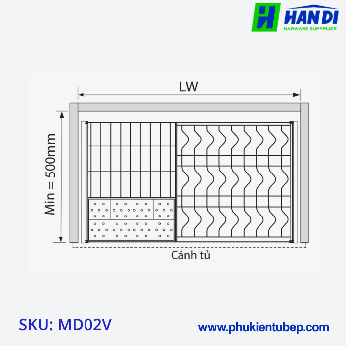 Giá xoong nồi/ bát đĩa GARIS MD02.60V/ 70V/ 80V/ 90V