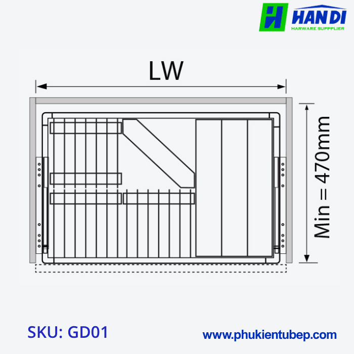 Giá bát đĩa/xoong nồi GARIS GD01.60, GD01.70, GD01.80, GD01.90