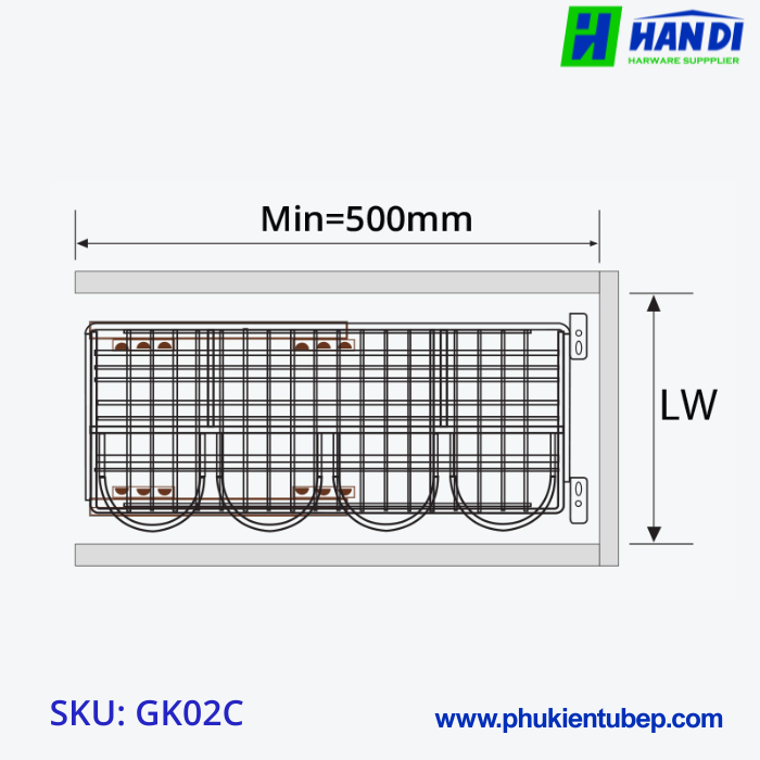 Giá dao thớt gia vị, chai lọ GARIS GK02.25C