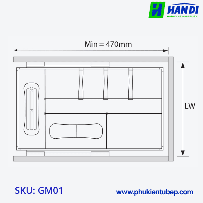 Giá dao thớt, gia vị GARIS GM01.30, GM01.35, GM01.40