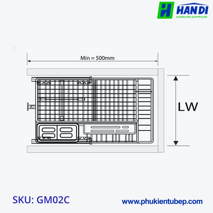 Giá dao thớt gia vị GARIS GM02.30C, GM02.35C, GM02.40C