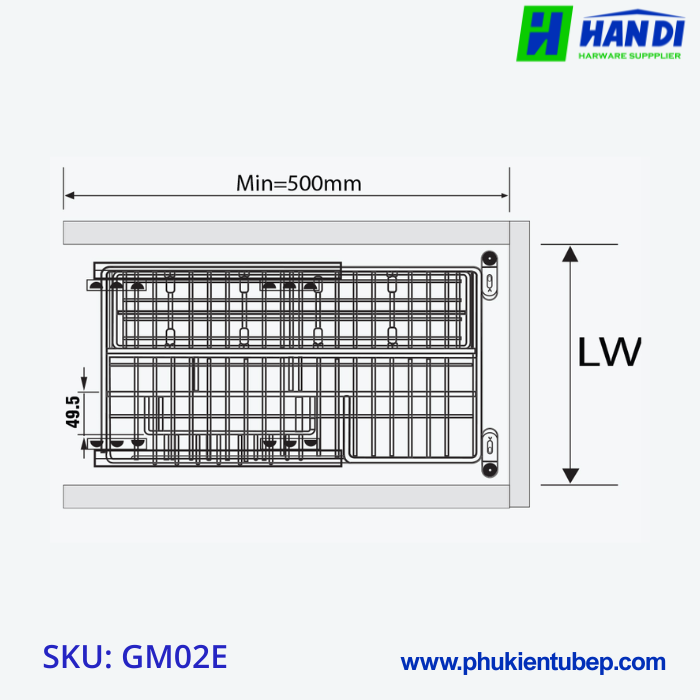 Giá dao thớt gia vị GARIS GM02.20E, GM02.25E, GM02.30E, GM02.35E, GM02.40E