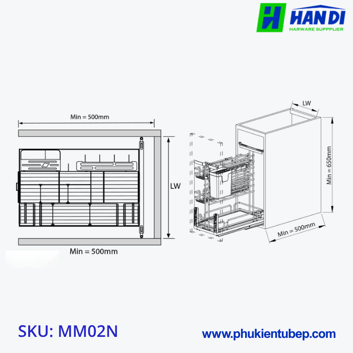 Giá dao thớt gia vị GARIS MM02.30N, MM02.35N, MM02.40N