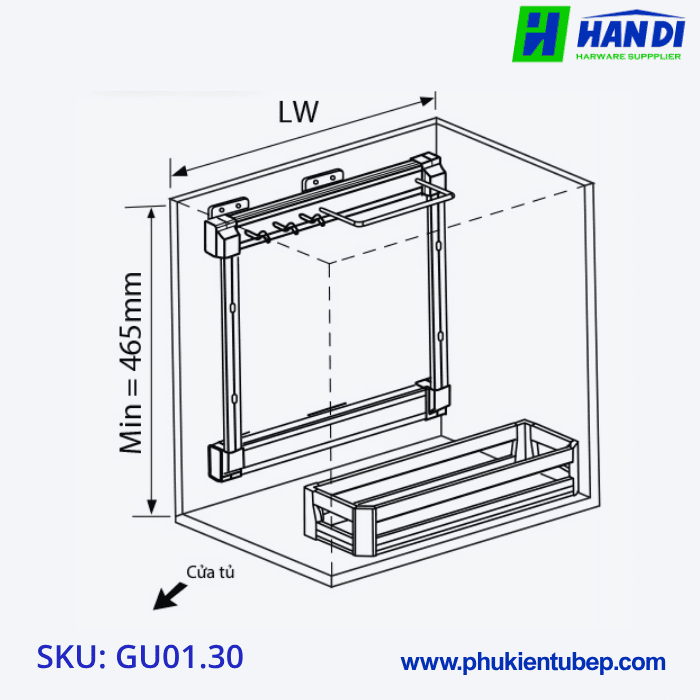 Giá để chai lọ, chất tẩy rửa GARIS GU01.30