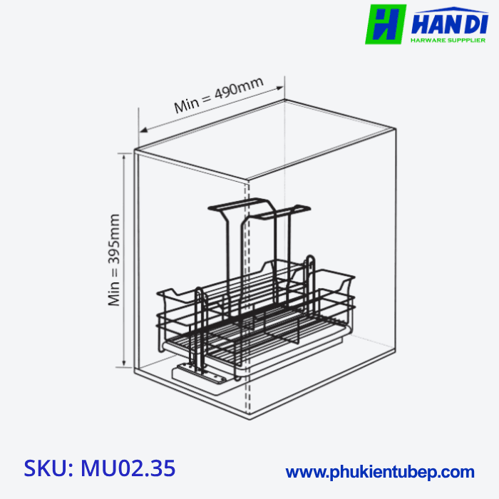 Giá để chai lọ, chất tẩy rửa GARIS MU02.35