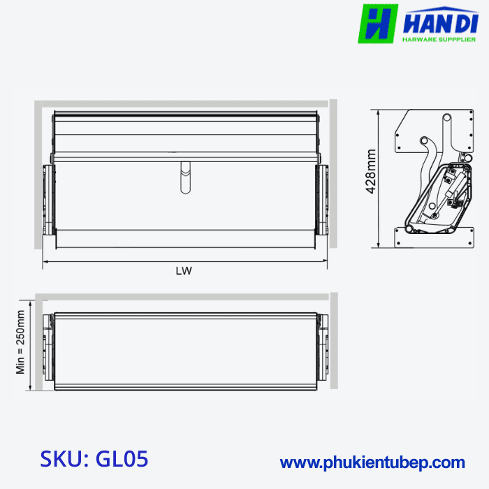 Giá gia vị nâng hạ cơ GARIS GL05.701, GL05.801