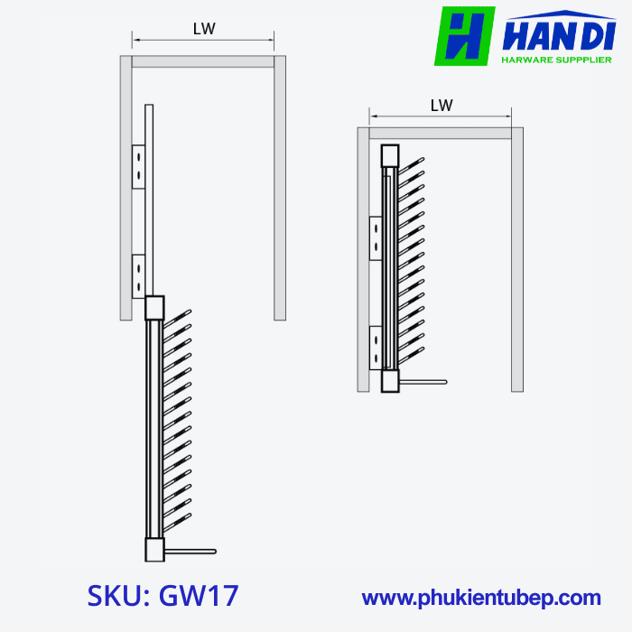 Giá treo cà vạt, thắt lưng GARIS GW17