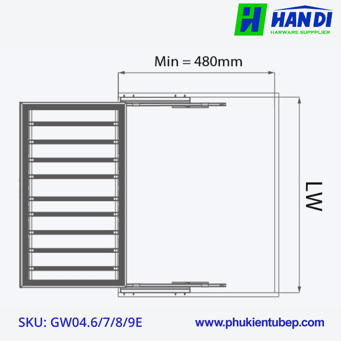 Giá treo quần âu khung nhôm GARIS GW04.6E/ 7E/ 8E/ 9E