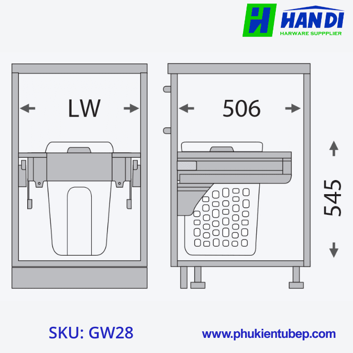 Giỏ Để Đồ Giặt Đơn GARIS GW28