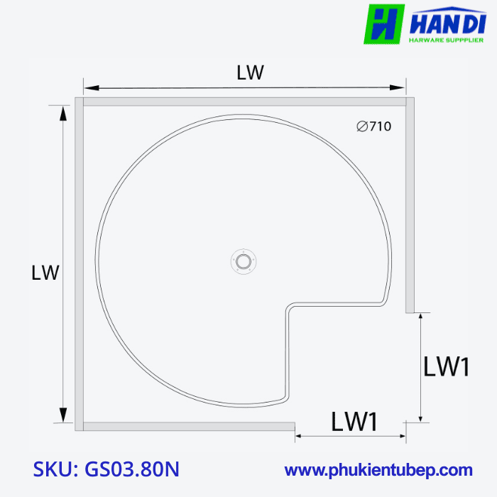 Hệ mâm xoay 3/4 phủ nano GARIS GS03.80N