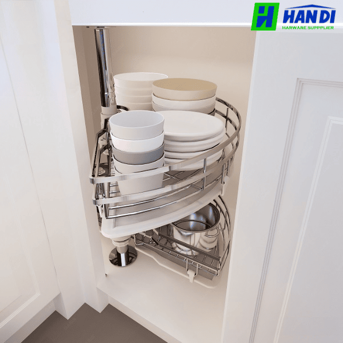 Hệ mâm xoay góc tủ bếp GARIS GS01.8E