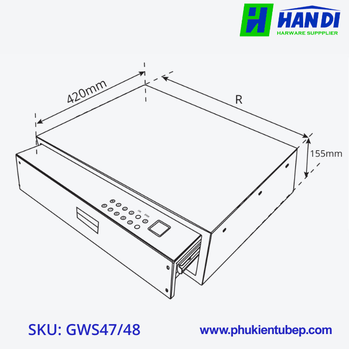 Két Sắt Ngăn Kéo Âm Tủ GWS47, GWS48