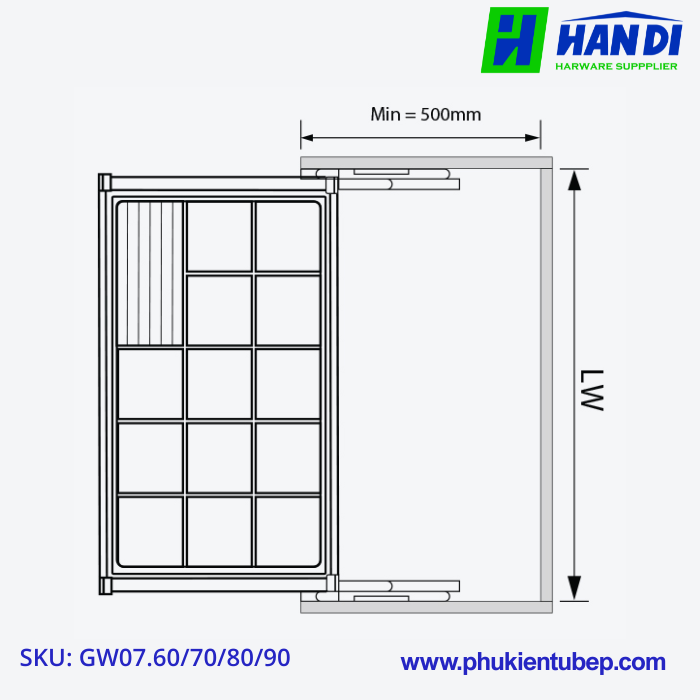 Ngăn kéo đựng đồ trang sức GARIS GW07.60/ 70/ 80/ 90