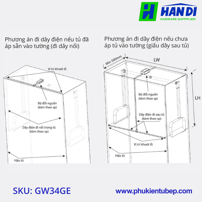 Suốt nâng hạ treo quần áo điện tử GARIS GW34GE