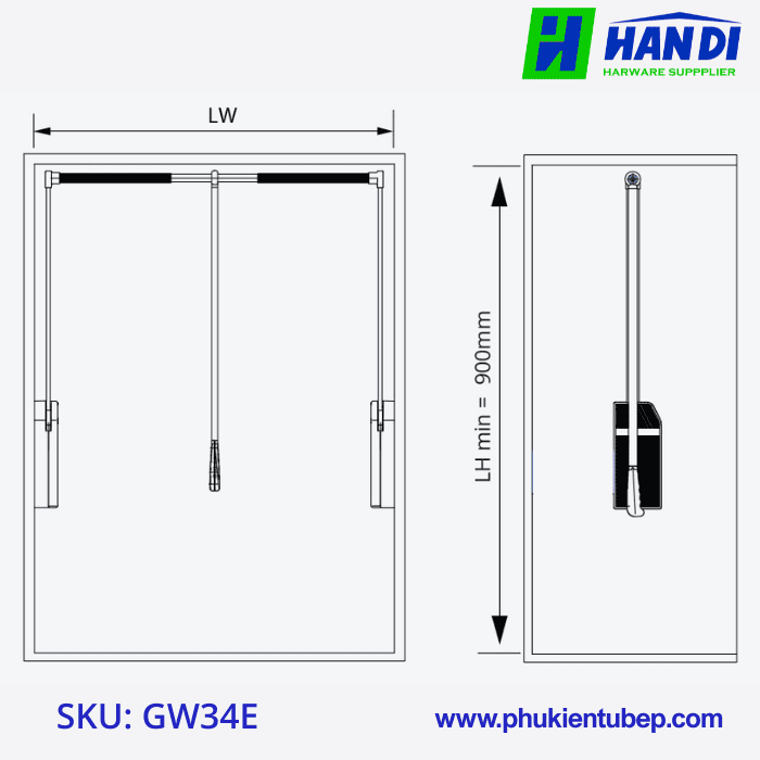 Suốt nâng hạ treo quần áo GARIS GW34E