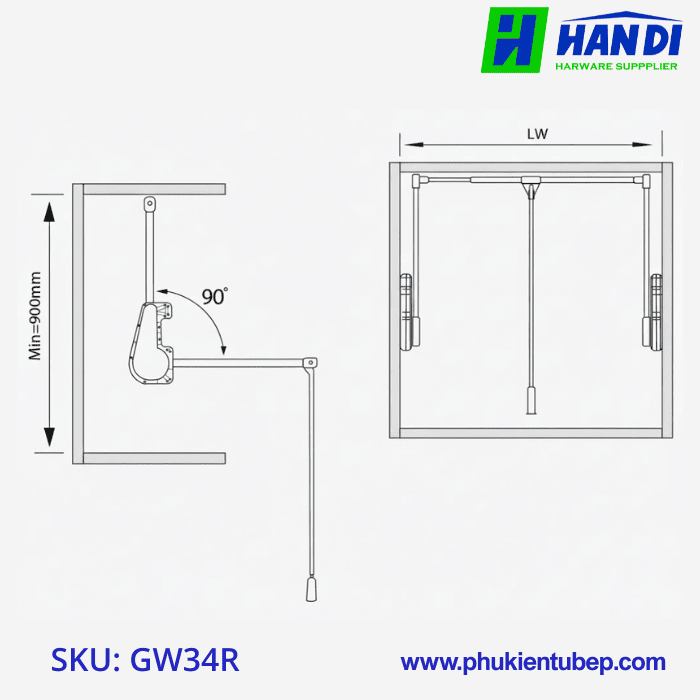Suốt nâng hạ treo quần áo cơ GARIS GW34R