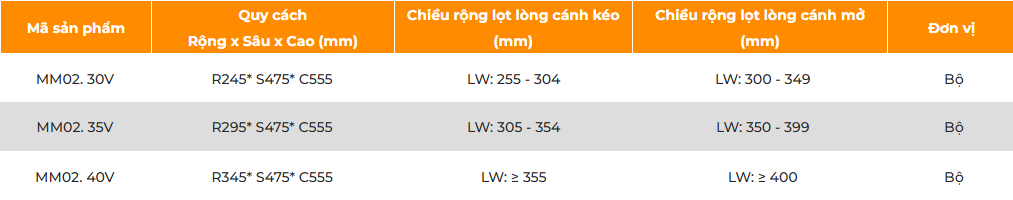 Giá đựng dao thớt gia vị GARIS MM02.30V, MM02.35V, MM02.40V