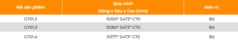 Hệ chia ngăn kéo Inox GARIS GT01.2, GT01.3, GT01.4