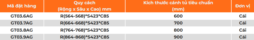 Hệ khay chia thìa đũa GARIS GT03.6AG, GT03.7AG, GT03.8AG, GT03.9AG