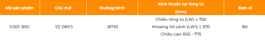 Hệ mâm xoay góc tủ bếp GARIS GS01.80C