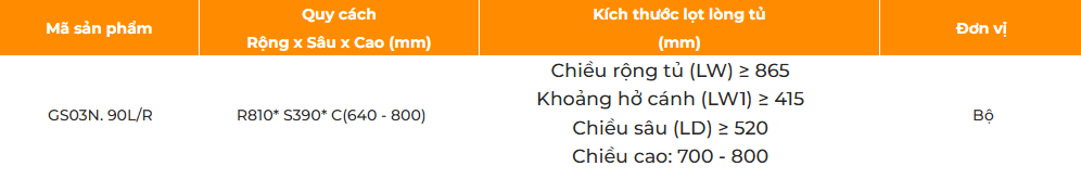 Hệ mâm xoay thông minh hình lá GARIS GS03N.90L/R