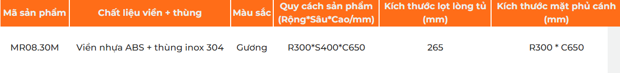 Thùng gạo mặt gương GARIS MR08.30M