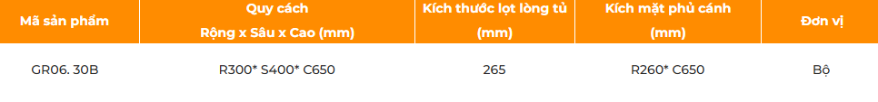 Thùng gạo mặt kính đen, 1 khoang GARIS MR06.30B