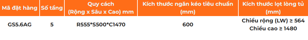 Tủ đồ khô 5 tầng, rổ nhôm GARIS GS5.6AG