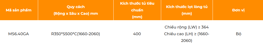 Tủ đồ khô 6 tầng, rổ nhôm GARIS MS6.40GA